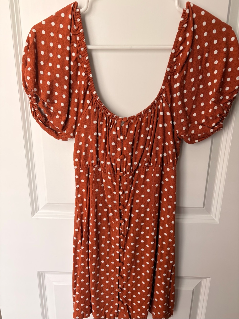 By Together rust polka-dot mini dress, size M